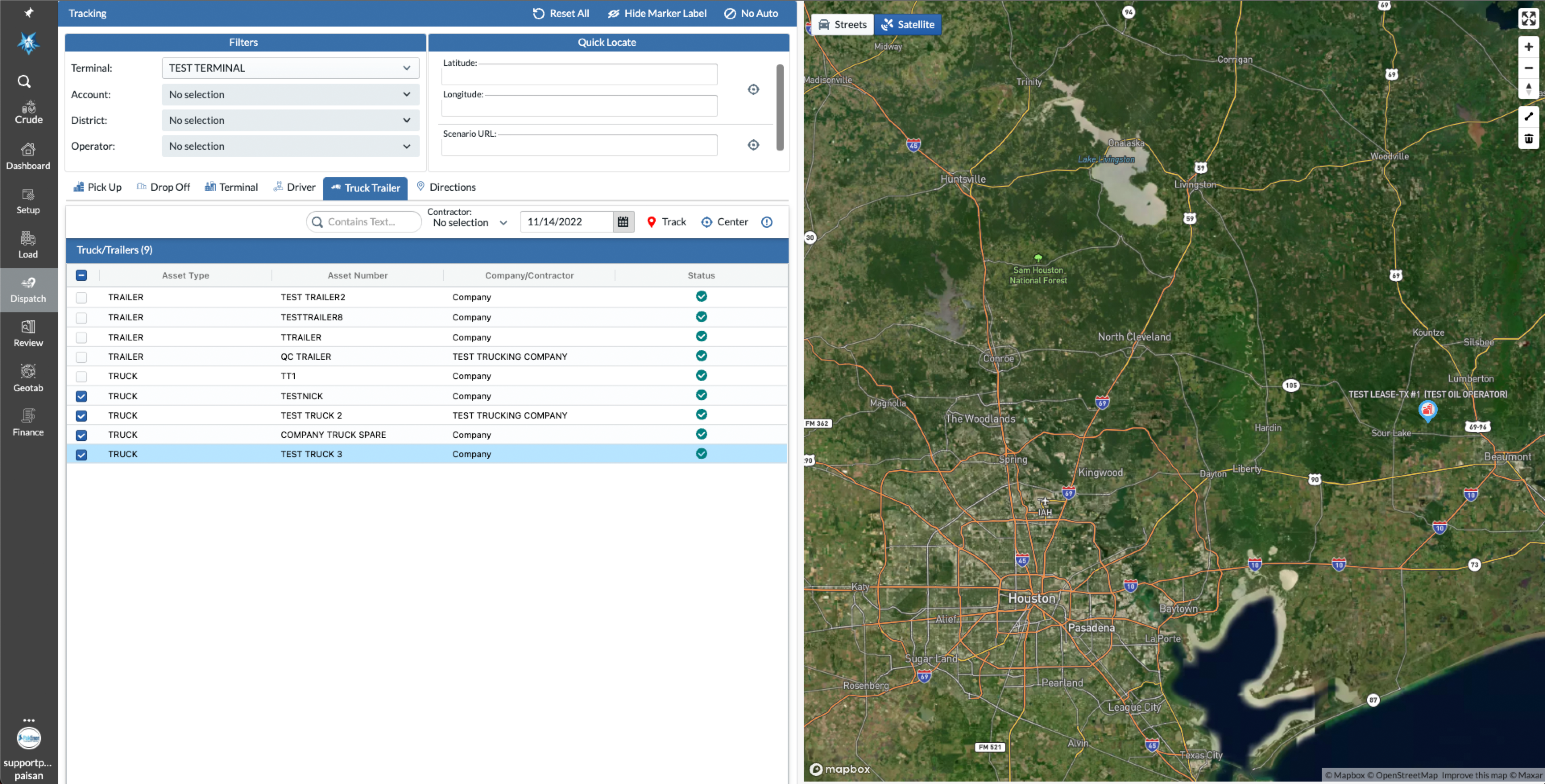 Pak Transportation - Tracking Map